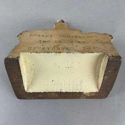 D927 Antique Cast Iron Doorstop Of Gettysburg Eternal Light Of Peace