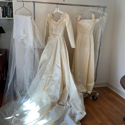 M861 Vintage 1960's Wedding Dress with Veil