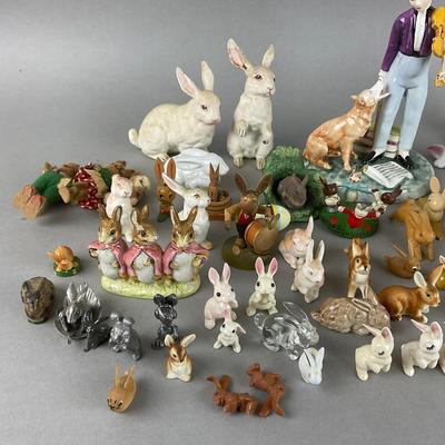 Z931 Huge Bunny Figurine Lot - Vintage Hand-Painted, Minature & Display Pieces