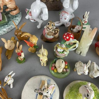 Z931 Huge Bunny Figurine Lot - Vintage Hand-Painted, Minature & Display Pieces