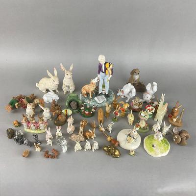 Z931 Huge Bunny Figurine Lot - Vintage Hand-Painted, Minature & Display Pieces