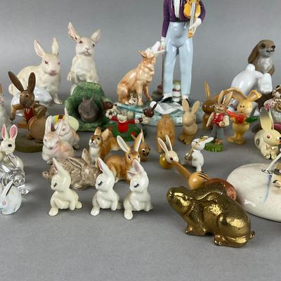 Z931 Huge Bunny Figurine Lot - Vintage Hand-Painted, Minature & Display Pieces