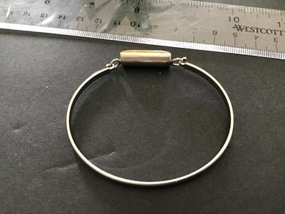 Silver Tone Hinged Flower Bracelet