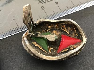 Vintage Large Stone clip on Earrings