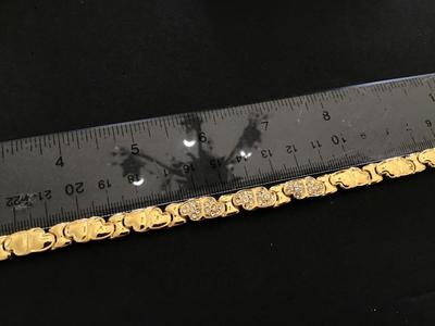 Heart Rhinestone Bracelet Gold Tone