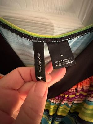 Womens Colorful Resort Wear Dress New Directions Size Large