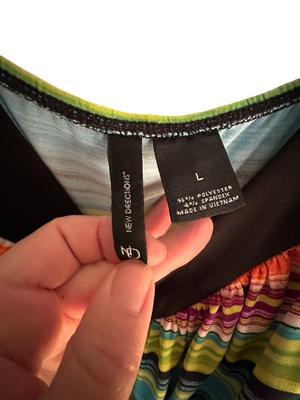 Womens Colorful Resort Wear Dress New Directions Size Large