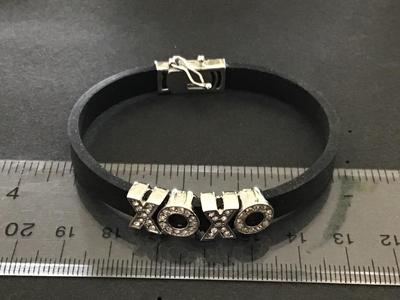 Xo Rhinestone Silicone Bracelet locking