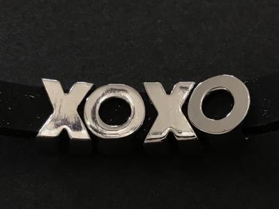 Xo Rhinestone Silicone Bracelet locking