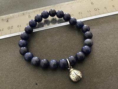 Blue Stone lady bug Bracelet