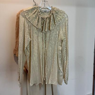 M875 Beautiful Silk Velvet Burnout Asian Style Cardigan with Coordinating Skirt and Blouse