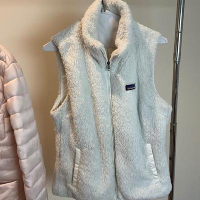 M877 Pink Quilted Madeline Jacket and Patagonia Fleece Vest