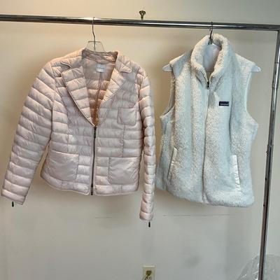 M877 Pink Quilted Madeline Jacket and Patagonia Fleece Vest