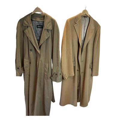 M879 Mens Vintage Mongolian Cashmere Coat and Harbor Trench Coat