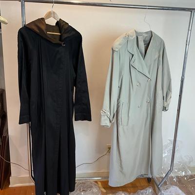 M880 Ladies Gallery W. Trench Coat and Black Hooded Raincoat