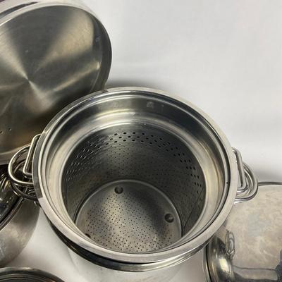 G941 Karen Di Zani Set Of Stainless Steel Pots & Pans