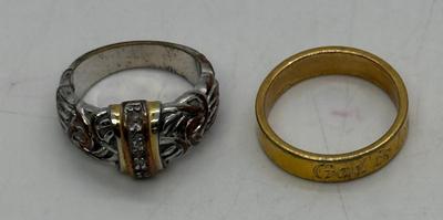 Sale Photo Thumbnail #263: In good condition. Silvertone ring is size 6.5, goldtone ring is size 7.5.