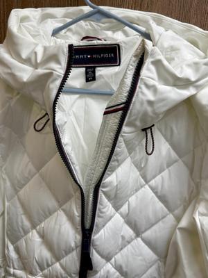 Sale Photo Thumbnail #128: White, Tailored-type fit. Like-new condition. With hood.