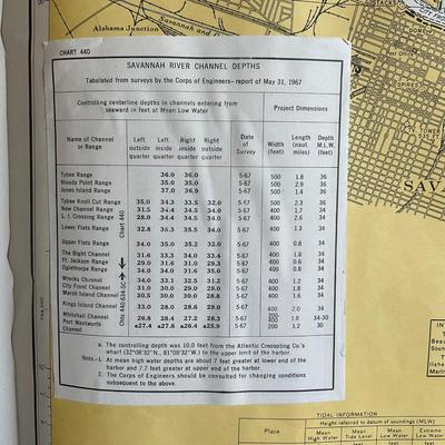 Z984 Vintage Savannah Rinver And Wassaw Sound 1967 Map