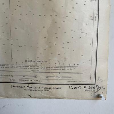 Z984 Vintage Savannah Rinver And Wassaw Sound 1967 Map