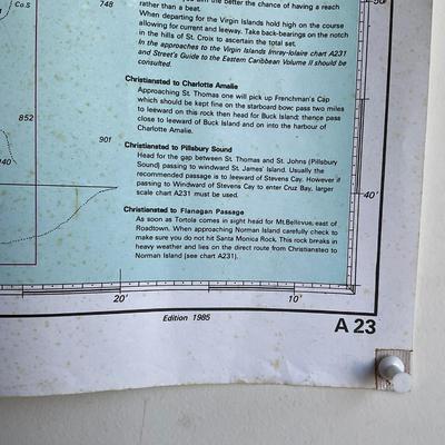 Z985 Imray-Iolaire Yachting Chart 1985 Edition U.S. Virgin Islands Saint Croix Map