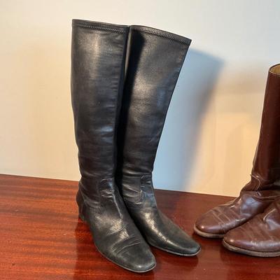 M890 1940's Womens Leather Riding Boots with Black Cole Haan