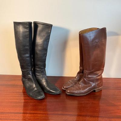M890 1940's Womens Leather Riding Boots with Black Cole Haan