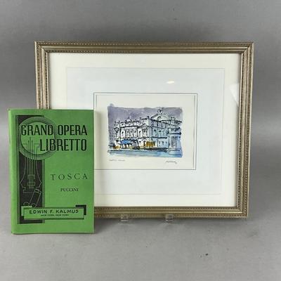 Z1063 Original Signed 1999 Watercolor Teatro Colon Opera House In Bueno Aires, Argentina