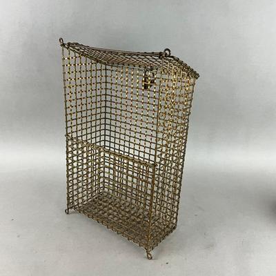 Z1064 Antique Brass Mesh Fire Guard With Lock
