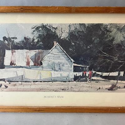 L1059 Signed and Numbered Jack Deloney "Monday's Wash" Framed Print