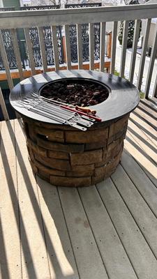 FIRE PIT W/PROPANE TANK AND ACCESSORIES