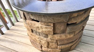 FIRE PIT W/PROPANE TANK AND ACCESSORIES