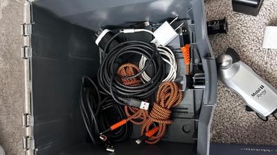 SEVERAL IPHONE CORDS, C-TYPE CORDS, CAR PHONE HOLDERS, SAMSUNG PHONE, AND MORE!