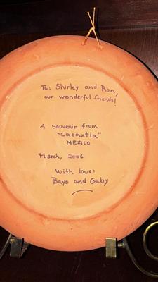 DOLPHIN MADE OF STONE AND MEXICO PLATES