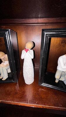 WILLOW TREE FIGURINES AND SHADOW BOX WALL SHELVES