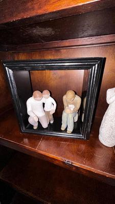 WILLOW TREE FIGURINES AND SHADOW BOX WALL SHELVES