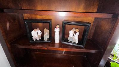 WILLOW TREE FIGURINES AND SHADOW BOX WALL SHELVES