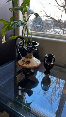 VASES FROM GREECE AND LIVE PLANT