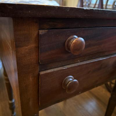 Two Drawer Work Table With Turned Legs (DR-BM)