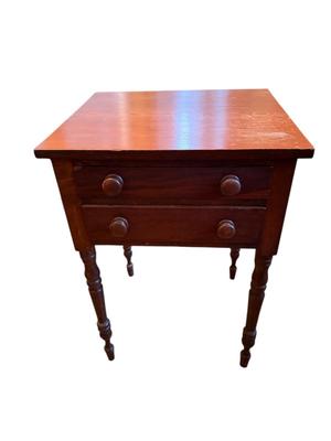Two Drawer Work Table With Turned Legs (DR-BM)