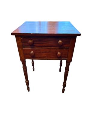 Two Drawer Work Table With Turned Legs (DR-BM)