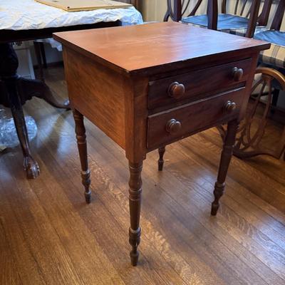 Two Drawer Work Table With Turned Legs (DR-BM)