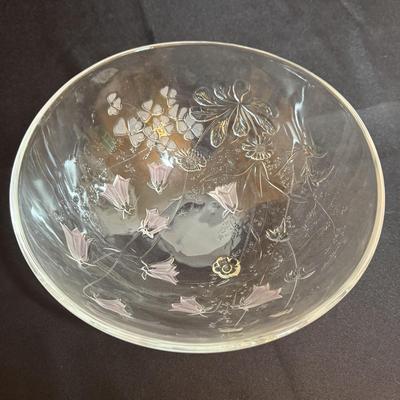 Gilded Rose Decanter Set with Savoir Vivre-Style Floral Bowl (P-HS)