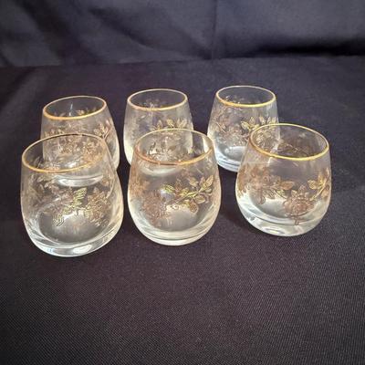 Gilded Rose Decanter Set with Savoir Vivre-Style Floral Bowl (P-HS)