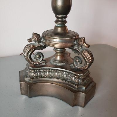 LOT 39: Pair of Crystal and Brass Seahorse Table Lamps