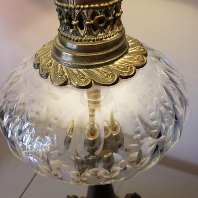 LOT 39: Pair of Crystal and Brass Seahorse Table Lamps