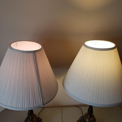 LOT 39: Pair of Crystal and Brass Seahorse Table Lamps