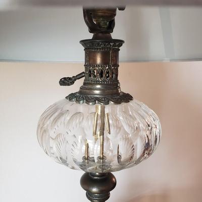LOT 39: Pair of Crystal and Brass Seahorse Table Lamps