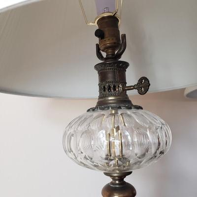 LOT 39: Pair of Crystal and Brass Seahorse Table Lamps