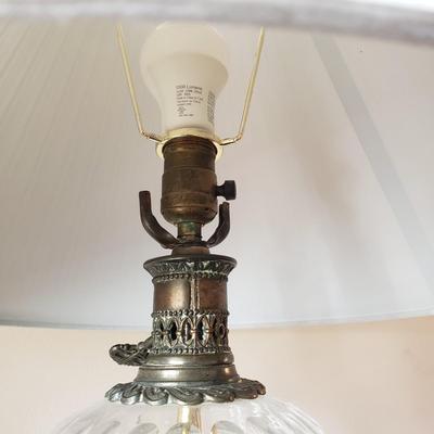 LOT 39: Pair of Crystal and Brass Seahorse Table Lamps